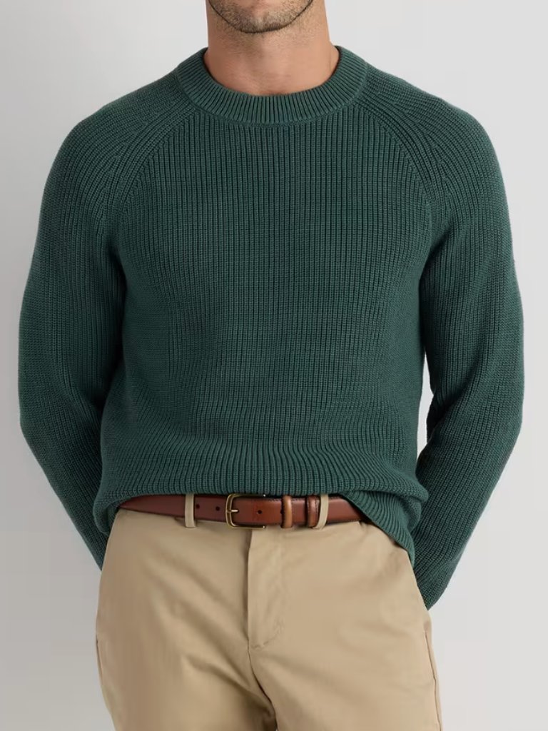 Vintage J. Crew Knit Shaker-Knit Sweater In Dark Green (Size M)
